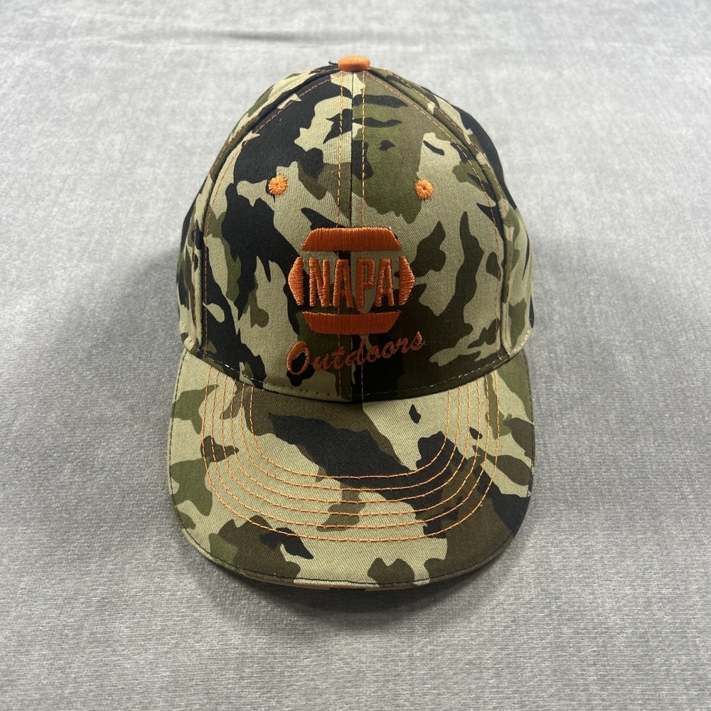 NAPA Outdoors Hunting Camo Orange Baseball Cap Adjustable Mens Hat Camouflage